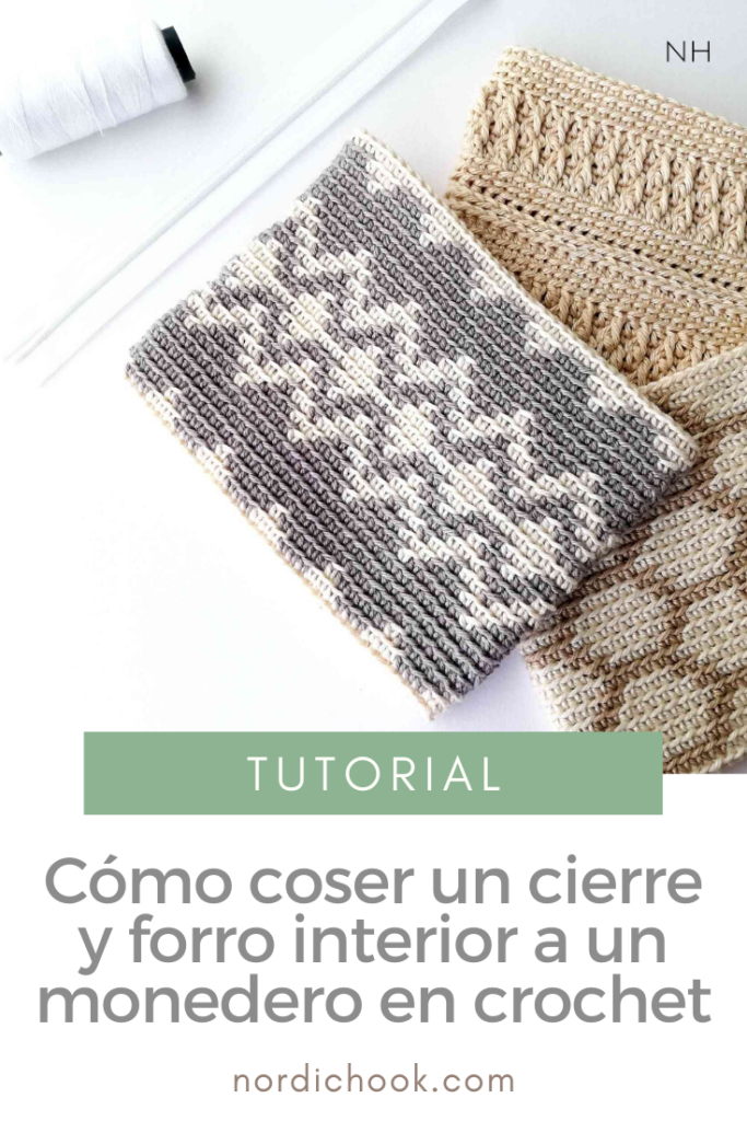 Cómo coser un cierre y forro interior a un monedero en crochet