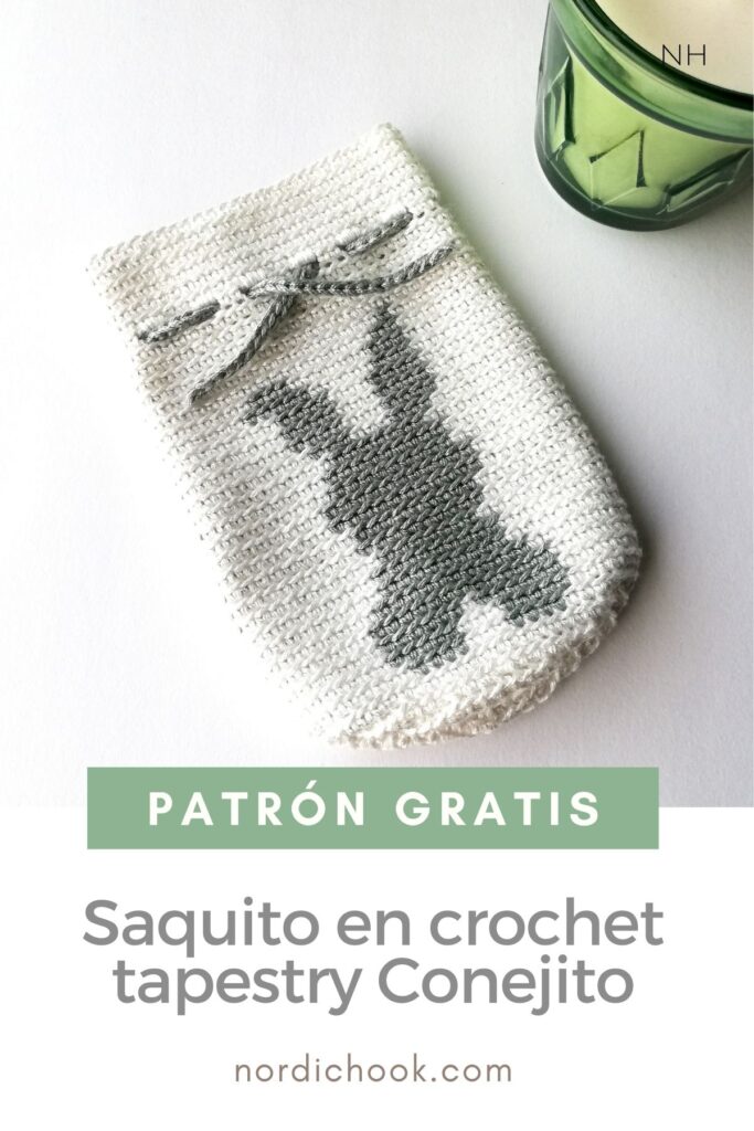 Saquito en crochet tapestry Conejito