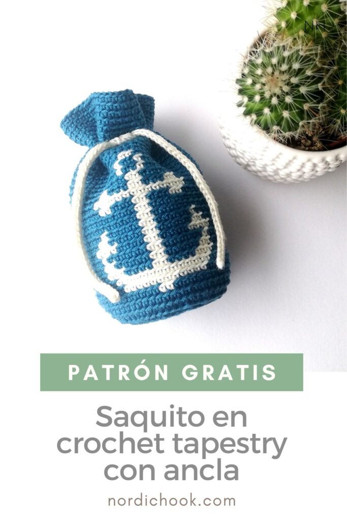 Saquito en crochet tapestry con ancla