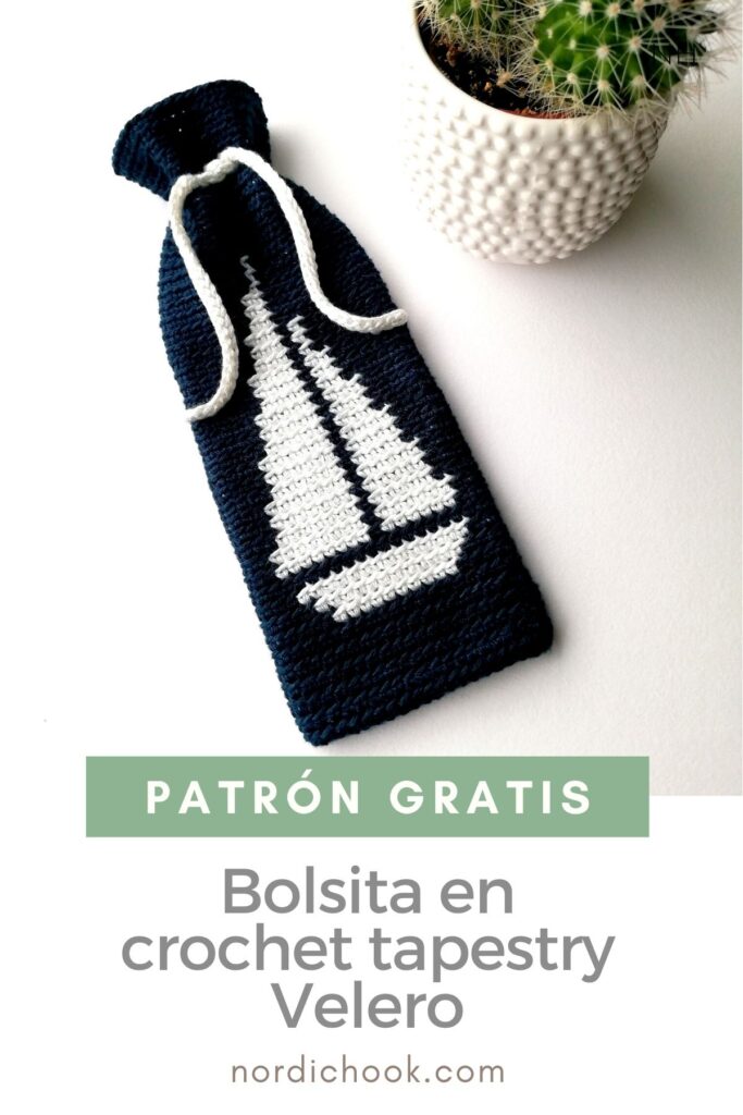 Patrón gratis: Bolsita en crochet tapestry Velero
