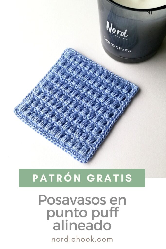 Patrón gratis: Posavasos en punto puff alineado