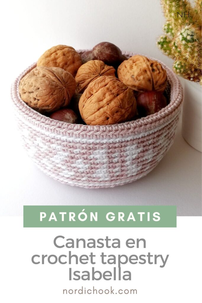 Patrón gratis: Canasta en crochet tapestry Isabella